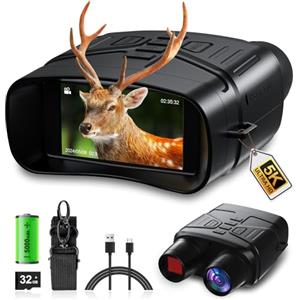 Swetfela Visore Notturno Termico 5K | Binocolo Visione Notturna 10x Zoom 300m | 5000mAh IP65 | 9 IR + Schermo 3" | per Caccia, Campeggio | 32GB Inclusa | Binocoli Professionali Potenti
