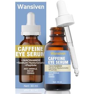 Wansiven Siero Contorno Occhi alla Caffeina, Riparatore Antirughe, con Acido Ialuronico e Niacinamide, Trattamento Idratante Contorno per Uomini e Donne, 30 ml