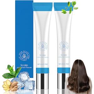 Lawqiny 2 Pezzi Scalphy Hair Ampoule, Scalp Hair Growth Serrum, Scalp Cooling Hair Ampoule Non gras, Non Unge, Migliora la Lucentezza, per Tutti i Tipi di Cuoio Capelluto