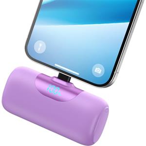 QODJN Mini Power Bank per iPhone 5500mAh, 15W PD Ricarica Rapida Powerbank Ultra Compatto Caricatore Portatile Batteria Esterna con LED Display per iPhone 14/13/12/11/XR/8/7 Serie