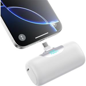 QODJN Mini Power Bank USB C 5500mAh, Ultra Compatto Powerbank 15W PD Ricarica Rapida Caricabatterie Portatile Batteria Esterna con LED Display per iPhone 17/16/15, Samsung Galaxy, Note, Huawei ecc