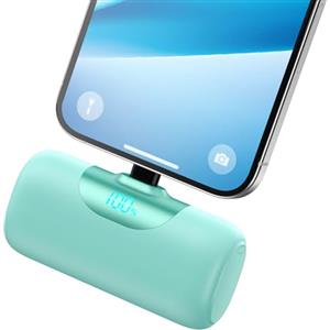 QODJN Mini Power Bank per iPhone 5500mAh, 15W PD Ricarica Rapida Powerbank Ultra Compatto Caricatore Portatile Batteria Esterna con LED Display per iPhone 14/13/12/11/XR/8/7 Serie
