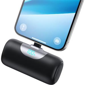 QODJN Mini Power Bank per iPhone 5500mAh, 15W PD Ricarica Rapida Powerbank Ultra Compatto Caricatore Portatile Batteria Esterna con LED Display per iPhone 14/13/12/11/XR/8/7 Serie