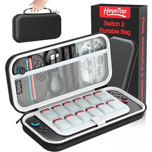 HEYSTOP Custodia per Nintendo Switch 2 Custodia da Viaggio Portatile con Protezione Rigida Completa Ampia capacità di Archiviazione e 18 Slot per Schede di Gioco per Accessori Nintendo Switch 2