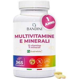 Bandini® Multivitaminico Completo 365 compresse (Scorta per 1 Anno) - Integratore Multivitamin Complex con 13 Vitamine e 11 Minerali - Complesso Multi-Vitaminico Uomo e Donna - Prodotto in Italia