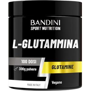 Bandini® L-Glutammina Pura in Polvere, Aminoacido utile per Esercizi Fisici ad Alta Intensità e per la Massa Muscolare, Glutammina 100% Vegan, Glutamine POWDER, Palestra e Sport, Confezione da 300g