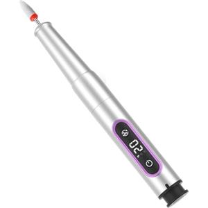 Swetfela Set per manicure, pedicure, fresa per unghie in gel, batteria senza fili, lima elettrica per unghie con 12 accessori per la cura delle unghie (argentato)