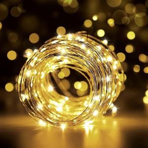 Hoteril Luci Stringa LED, Catene Luminose 12m 120 LEDs USB Alimentata con Interruttori, Catena di Luci Impermeabile per Esterni, Adatto a Giardino, Feste, Natale Ghirlanda Luminosa