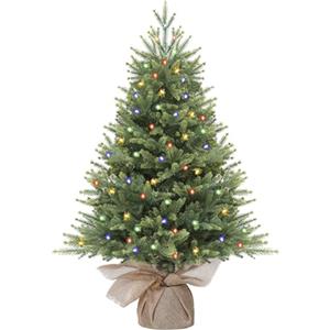Alupssuc 95 cm Preilluminato Albero di Natale Artificiale, Punte dei Rami in PE Naturali e Folte, 90 Luci LED Premium, 12 Modalità di Luce, Perfetto per Decorazioni Natalizie