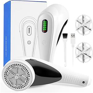 SOARFLY Levapelucchi Elettrico, leva pelucchi elettronico, Ricaricabile USB Togli Pelucchi Elettrico per Abiti, 2000 MAh/Display LED/3velocità Regolabili/Taglia Pelucchi a 6 Lame per vari Tessuti - Bianco