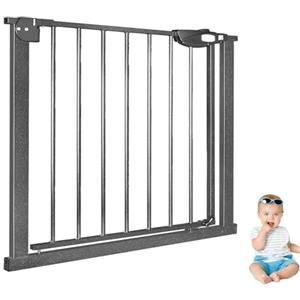XINZI Cancelletto di Sicurezza per Scale Bambini Senza Foratura 75-85 cm Cancello per Porta Scale Bambini Auto-Chiusura 180° Apertura a Doppio Senso Cancelletto per Animali Domestici, Nero