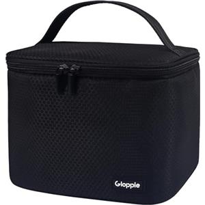 Gloppie Borsa Termica Portatile Borsa Frigo Pranzo Ufficio Isolata in Impermeabile PEVA Borsetta Porta Pranzo Lunch Bag per Lavoro Viaggio, 7.5L Nero a Nido d'ape