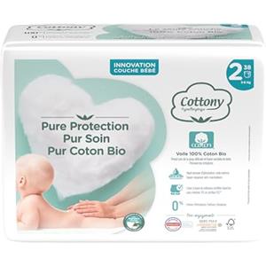 Cottony Pannolini con Cotone Bio 38 Strati Taglia 2 (3-6 kg)