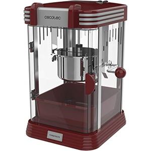 Cecotec Macchina per popcorn elettrica Cecotec Fun&Taste P'Corn Classic. 300 W, design retrò, pentola in acciaio inox da 500 ml, vassoio rimovibile, potenza 300 W, luce interna, misurino.