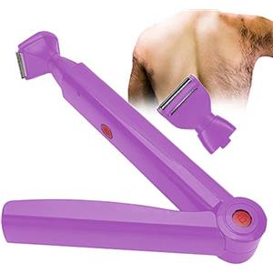 Deror Rasoio Per La Schiena Uomo,USB Ricarica Rasoio Elettrico Con 180 ° Impugnatura Pieghevole e 2 Lame Intercambiabili Per Rimozione Indolore e Senza Vicoli Ciechi Dei Peli Per Uomo Corpo