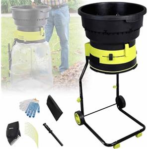 SSQUZA Trituratore Elettrico per Foglie,Biotrituratore da Giardino Senza Lame 15 Amp 2500W per Rapporto Riduzione 17:1,Pacciamatura Fino a 55 Galloni al Minuto,per Pulizia Cortile,noPowercord