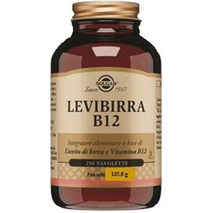 Solgar Levibirra B12 - Integratore Alimentare con Lievito di Birra e Vitamina B12, 250 Tavolette per Ridurre Stanchezza e Affaticamento