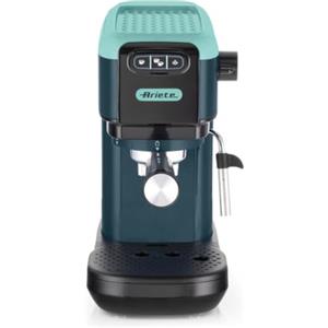 Ariete 1399 Macchina da caffè espresso Light Aquamarine, Per polvere e cialde ESE, 1300 W, Capacità 1,1L, 15 bar di pressione, Filtro 1, 2 tazze e cialda ESE, Cappuccino, Verde