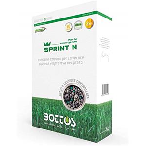 Bottos Sprint N 2 KG - Concime Professionale a lungo effetto NPK 27-0-14 per prato, ideale per fine inverno e fine estate
