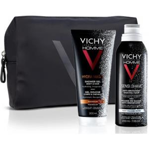 Vichy Pochette Regalo Uomo: Gel Doccia Hydra Mag C 200ml Schiuma da Barba Sensi Shave 200ml