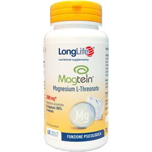LONGLIFE MAGTEIN - Integratore di Magnesio L-Treonato 60 Tavolette Rivestite per Ridurre Stanchezza e Mantenere Ossa Sane