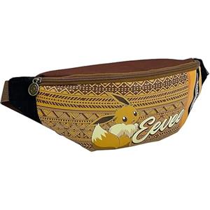 Pokémon Marchi CyP- Pokémon- Marsupio, Borsa, Borsa a tracolla, Eeve. Colore marrone. Prodotto unisex e ufficiale