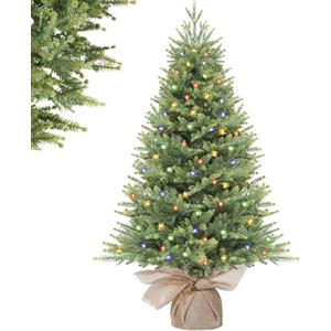 Alupssuc 120 cm Preilluminato Albero di Natale Artificiale, Punte dei Rami in PE Naturali e Folte, 120 Luci LED Premium, 12 Modalità di Luce, Perfetto per Decorazioni Natalizie