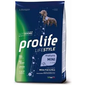 Prolife Life Style Mature Mini - Alimento secco per cani senior con Pesce Bianco Fresco e Riso, 7 kg