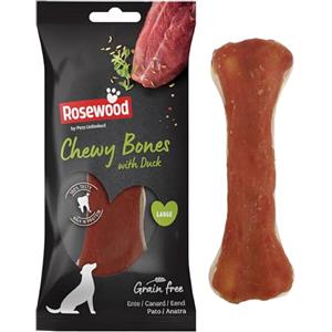 Rosewood Pets Unlimited Osso masticabile in Palissandro con Anatra, croccantini per Cani Grandi, 1 Pezzo, Confezione da 90 g