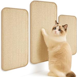Torven Set da 3 Tappeto Tiragraffi per gatti, Tiragraffi per Gatti Adulti in Sisal (60x30cm+50x25cm+40x20cm), Protezione divano, mobili, parete, tappeto graffi gatto