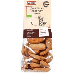 BIOTOBIO Fior di Biscotti Farrotti Integrali 250g - Gustosissimi biscotti di farro a pasta montata, tradizionali e friabili