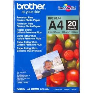 Brother BP-71GA4 Carta Fotografica A4 Lucida 260 g/m² - 20 Fogli Blu e Rosso