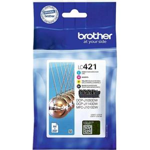 Brother LC-421VAL Cartucce Originali 4 pz Resa Standard Nero, Ciano, Magenta, Giallo - Fino a 200 Pagine
