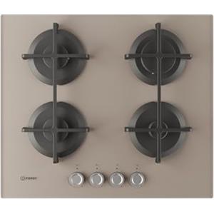 Indesit ING 61T/TD 1 piano gas vetro tortora 60cm 4 fuochi griglie in ghisa lavabili in lavastoviglie