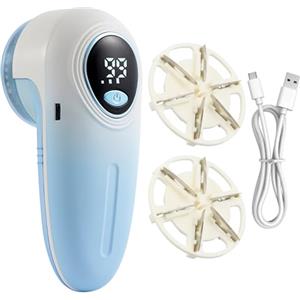 Litinliv Levapelucchi elettrico, Levapelucchi alimentazione 3 livelli di potenza regolabili, Leva pelucchi elettronico con display LED, Pelucchi elettrico con lame di ricambio per pelucchi