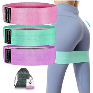 TUOLON Elastici Fitness Set, Fasce Elastiche in Tessuto e Bande di Resistenza 3 Livelli, Antiscivolo per Glutei, Yoga, Pilates, Palestra, Squat, Allenamento di Forza e Crossfit