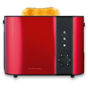 SEVERIN Tostapane Automatico Con Griglia Scaldapanini Integrata, Anche Per Fette Spesse, Per Tostare, Scongelare E Riscaldare, 800 W, Rosso Metallizzato / Nero, AT 2217
