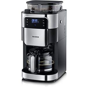 Severin KA 4813 - Macchina da caffè con filtro in acciaio INOX, macinazione fine e grado di macinazione selezionabile, 1000 W, fino a 10 tazze/ca. 1,25 l