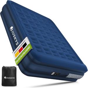 Juskys materasso gonfiabile Sapri L, colore blu - Letto matrimoniale ad aria automatico e autogonfiante - Come letto per ospiti o per campeggio - Pompa integrata