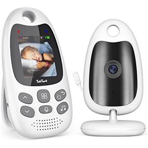 TakTark Baby Monitor, TakTark 2.0'' Videocamera Baby Monitor Video e Audio con Visione Notturna Telecamera Bambini con Monitor con Sensore di Temperatura e VOX, Monitor Bambini Ninne Nanne
