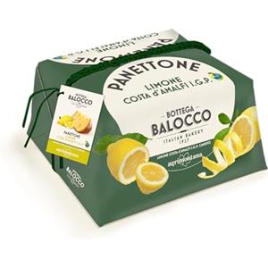 BOTTEGA BALOCCO - Panettone Limone Costa d'Amalfi I.G.P. 750g - Incartato a Mano - Realizzato in collaborazione con Caffarel - Made in Italy