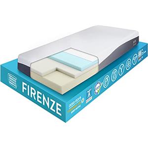 OnNuvo Materasso New Gel Memory Foam, 25 cm, Antidecubito, Alta Densita' 50-55 kg/m3, AirTeachFoam+, Ortopedico, Ipoallergenico, Ergonomico, Certificato, Sfoderabile, Lavabile (80x190x25) Firenze