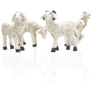 Gesar art in progress Gesar Pecore presepe 3,5 cm - Set 5 pecorelle - Animali presepe 3,5 cm - Mini statuine per presepe completo - - Scenario di Natale -paesaggio natalizio.