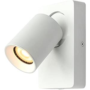 Topmo-plus applique orientabile applique da lettura camera da letto abat jour letto con pulsante 1 Luci / 360 gradi Orizzontale / 6W GU10 Lampadina (bianco con interruttore)