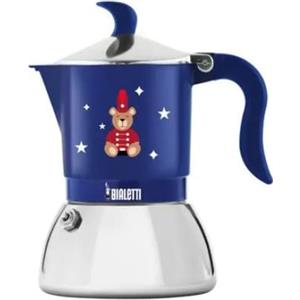 Bialetti Fiammetta Induction Orsetto Natale 2025, Moka in Alluminio, con Base in Acciaio, Adatta ai Piani ad Induzione Caffettiera Blu, Edizione Speciale Joyful Memories