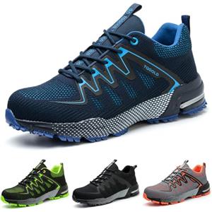 TQGOLD Scarpe Antinfortunistiche Uomo Donna Scarpe da Ginnastica Leggere Antiperforazione Punta in Acciaio Comode Scarpe Sicurezza (Taglia 38EU,Blu)