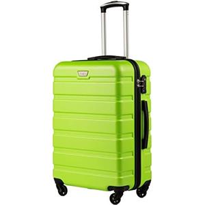 COOLIFE Valigie Valigia Trolley rigido ultraleggero e capiente,Chiusura a combinazione laterale con TSA, 4 ruote per facilitare il trasporto (Mela Verde, 56cm)