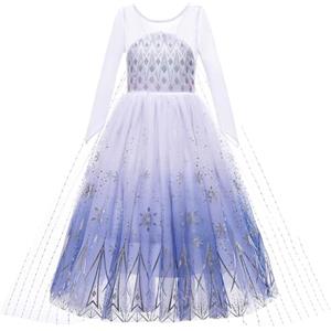 New front Costume da Principessa Frozenn Elsa Vestito Elsa Frozenn Bambina Abito da Principessa Gonna in Tulle per Festa di Cosplay Party Halloween Compleanno Carnevale Natale，120