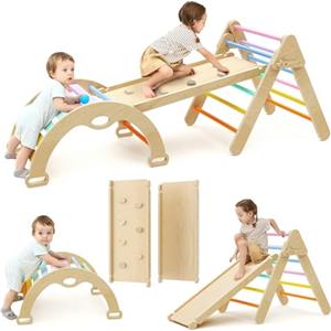 Mosebears Montessori - Struttura da Arrampicata per Interni, Triangolo da Arrampicata con Scivolo, Arco da Arrampicata, Robusto Telaio per Bambini e Triangolo di Arrampicata