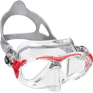 Cressi Eyes Evolution Crystal Maschera Subacquea con Alte Prestazioni, Unisex Adulto, Trasparente/Rosso